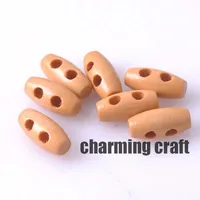 100PCs 2 Holes Wood Sewing Horn Toggle Buttons Cloth Button Cloth Accessories 15x7mm MT0672x 1