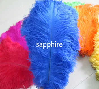 

Wholesale 100pcs / lot Beautiful sapphire ostrich feathers 12-14 inches / 30-35 cm Wedding decoration