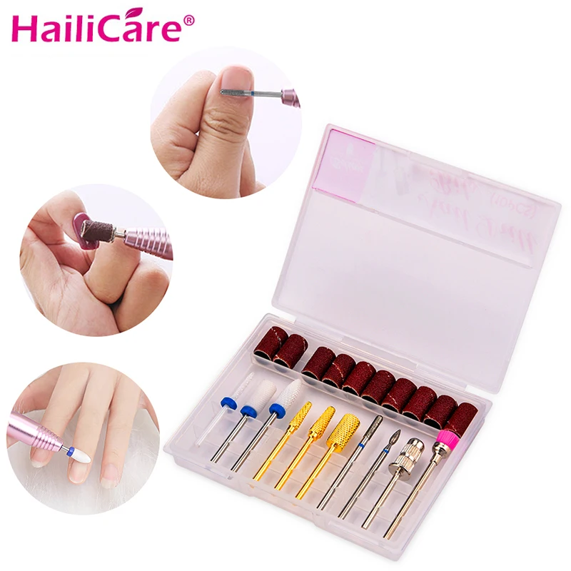 

10PCS/Lot Nail Drill Bit Rotary Burr Cuticle Clean Electric Bits For Manicure Pedicure Tools Drill Accessories Nail Mills Files