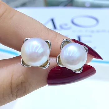 

Spring Jewelry 925 Silver Earrings Findings Component Jewelry Parts Beautiful Fittings for Pearls Coral Jade Agate Beads Stones