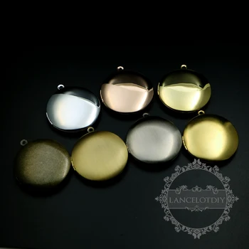 

33MM round gold,rose gold,bronze,silver,antiqued silver,raw brass photo locket frame pendant charm for engraving 1111070