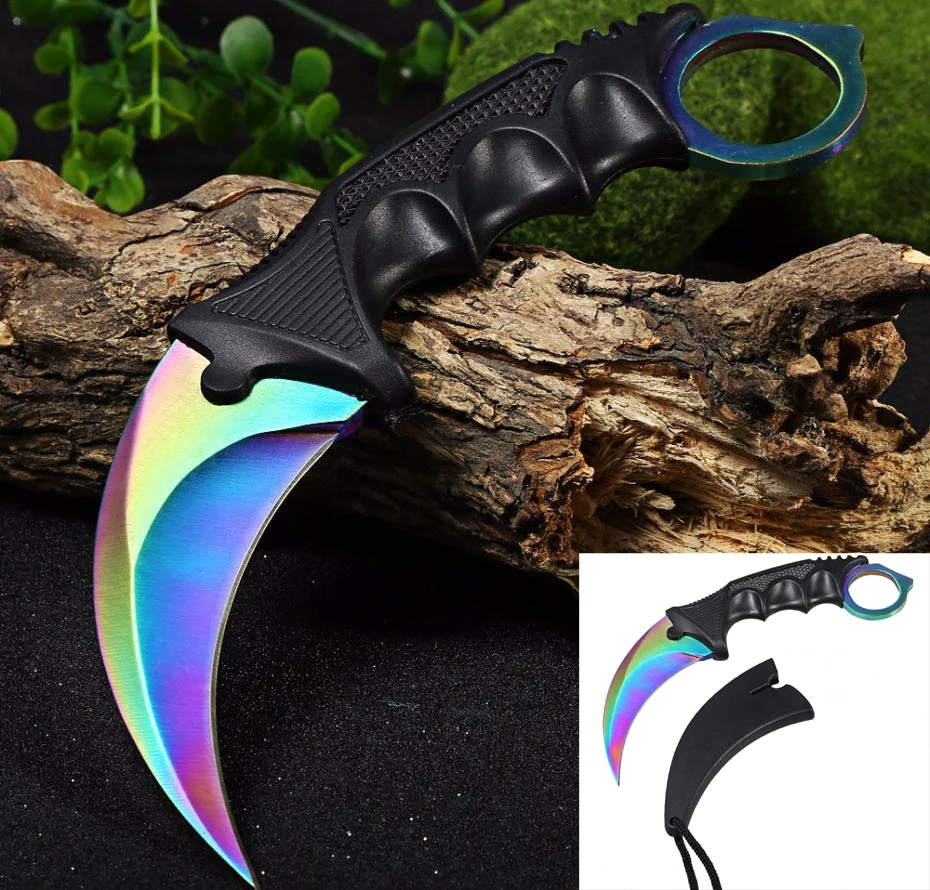

New. Hot, Hunting Knife outdoor tool Knives Outdoor Survival Knives for Men Women Camping Travel Kit and Sheath [3 Color]