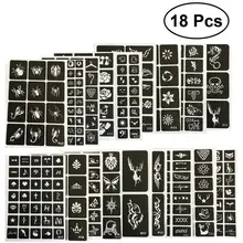 18 шт трафареты для тела трафареты для художественной татуировки трафареты для рисования тела полые трафареты для татуировки забавные блестящие Семейные трафареты