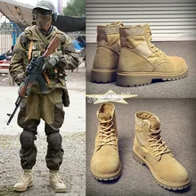 Großhandel military boots british Gallery Billig kaufen Großhandel 2018 Arbeiten Sie Echtes Leder Uniform Stiefel