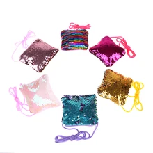 Детский мини-клатч, Детская сумка через плечо для девочек, детская сумка через плечо, модная блестящая цветная Сумочка, портмоне женская сумочка