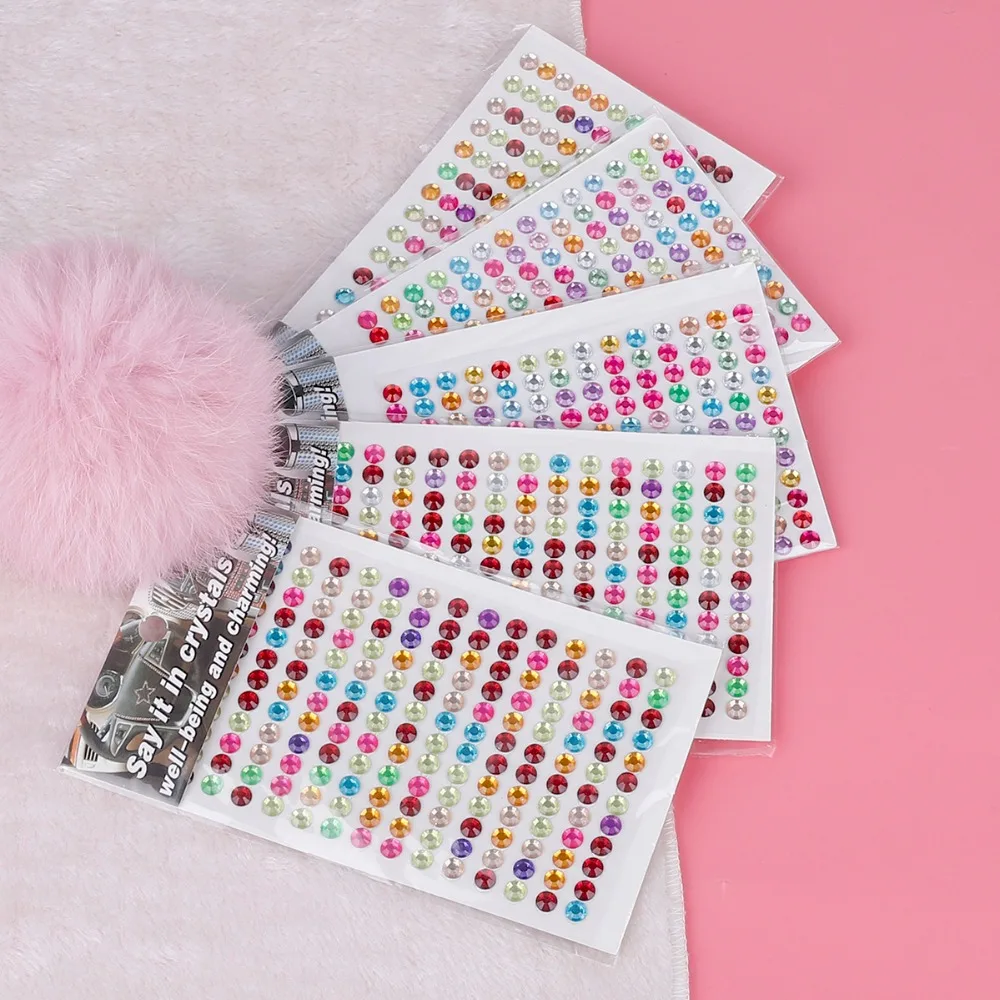 

6mm about 504pcs Self Adhesive Acrylic Rhinestone for Phone PC Car Decal Styling Accessories Art Diamond Scrapbooking Stickers