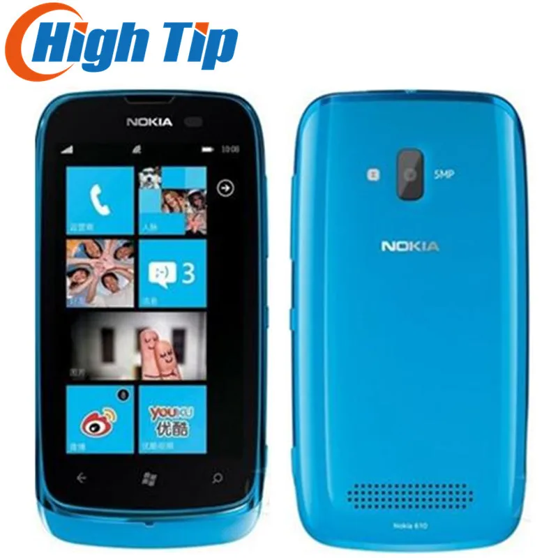 Разблокированный Nokia Lumia 610 Windows мобильный телефон 8 Гб Камера Хранения 5.0MP gps Wifi 3g отремонтированный SG post