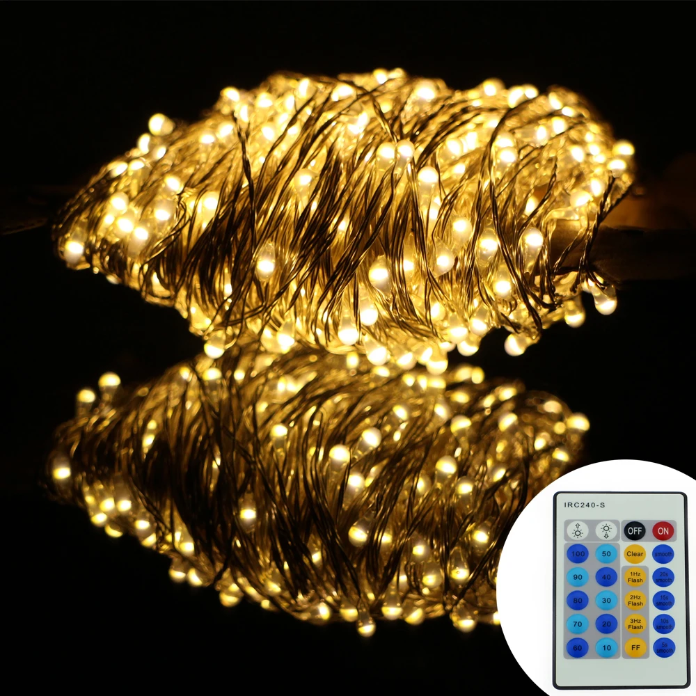 Us 27 51 36 Off Remote Control 164ft 50m Christmas Led String Lights 500led Silver Wire Starry String Lights For Christmas Parties Decoration In Led