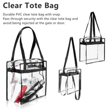 ПВХ прозрачная сумка для покупок, сумка через плечо, экологически чистые сумки для хранения, утвержденная прозрачная вместительная сумка