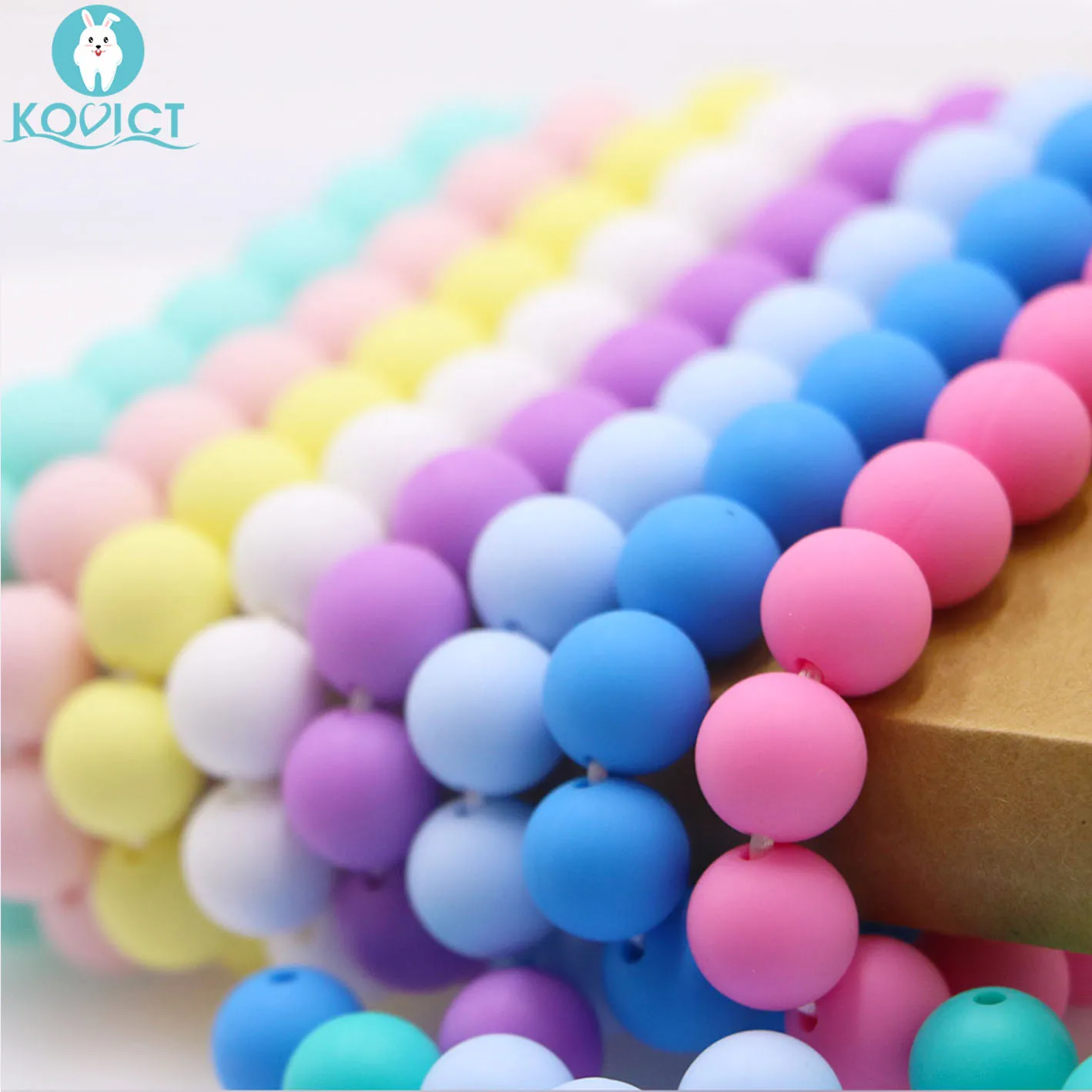 Kovict 50pcs Round Silicone Beads 12mm Baby Teether 