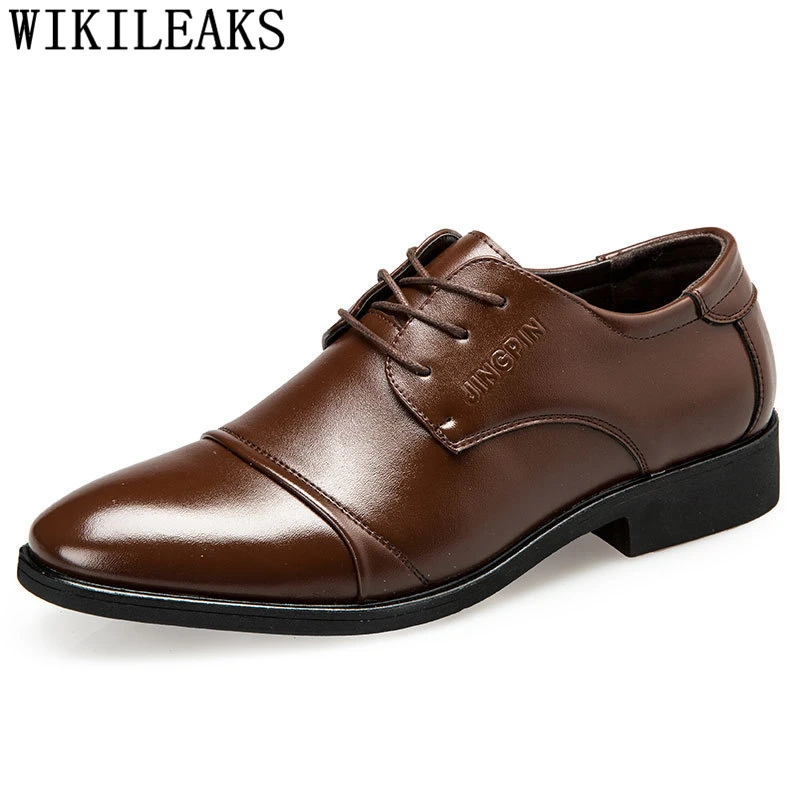 

Formal Men Shoes Oxford Italian Mens Leather Shoes Brand Coiffeur Official Shoes Men Classic Big Size Brown Dress Buty Meskie