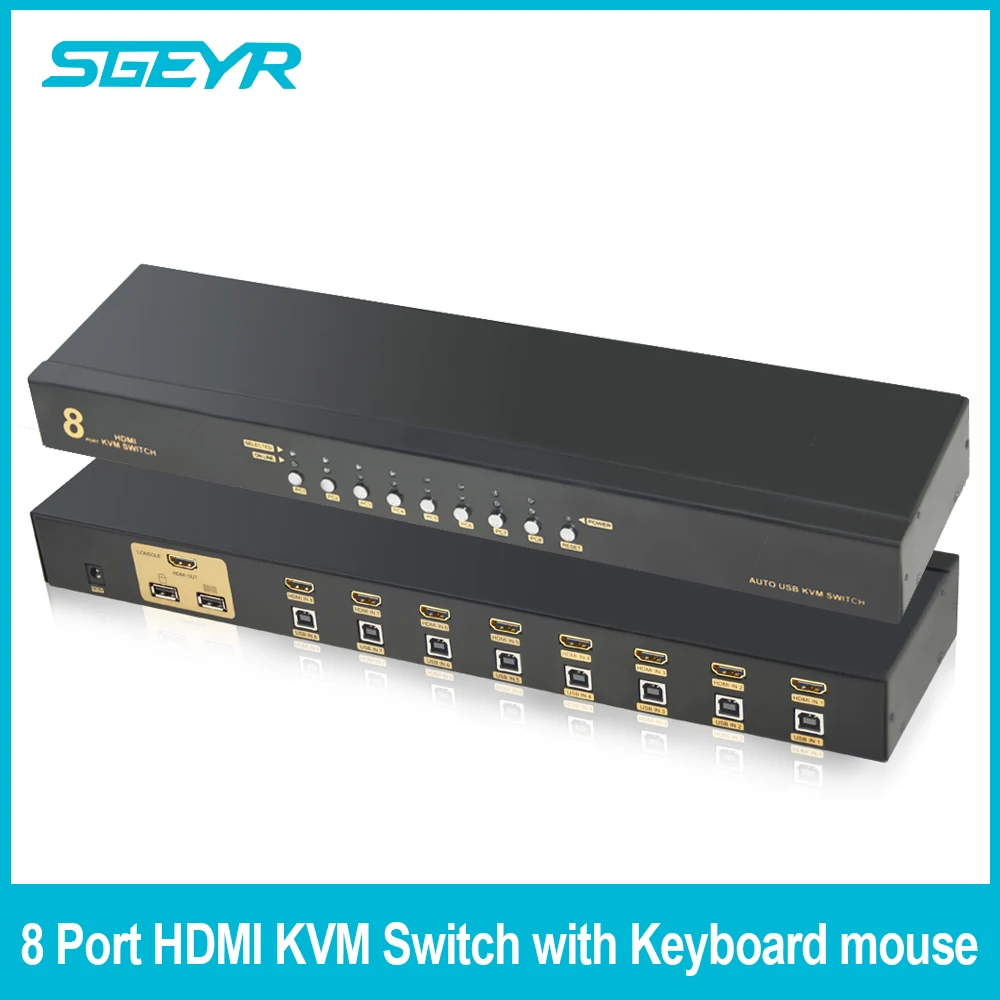 8 Port HDMI Switch SGEYR KVM Switcher USB HDMI KVM Switch