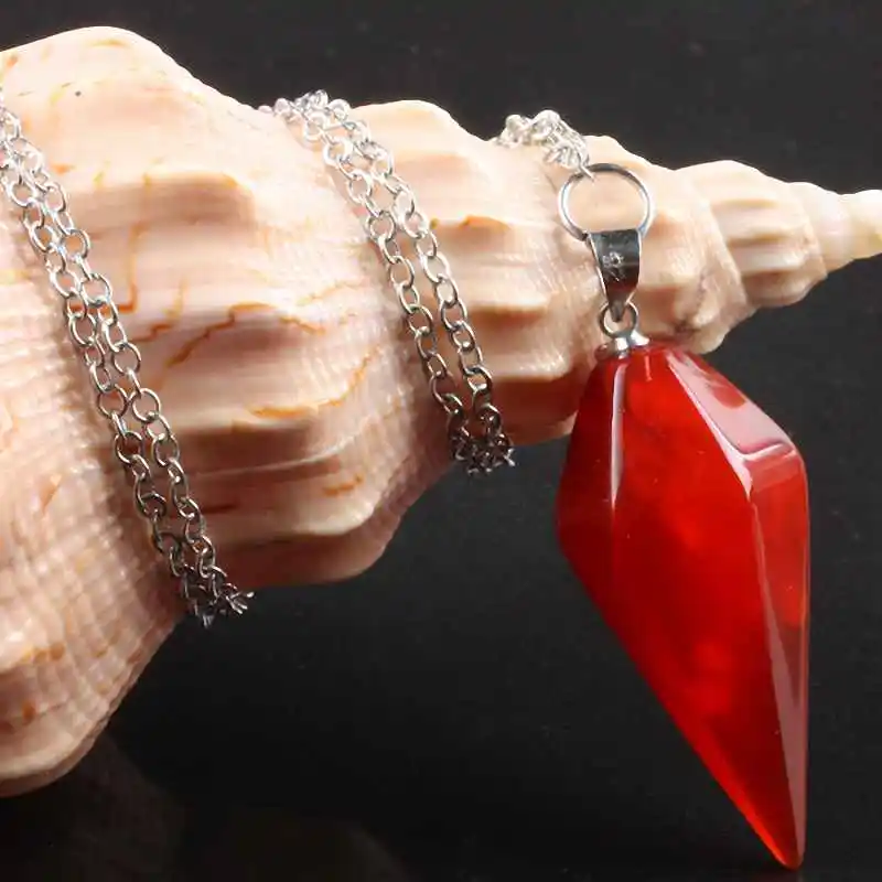 

SUNYIK Carnelian Pyramid Pendulum Chain Healing Reiki Dowsing Divination