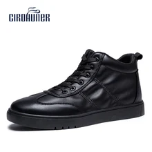 CIROHUNER New Fashion Winter Men Boots With Fur Warm Snow Boots Outdoor Waterproof Work Shoes Men Footwear Fashion Rubber Ankle