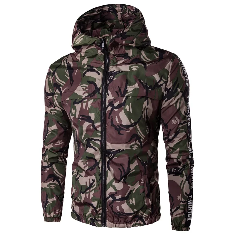 Jacket Men's Fashion Casual Men's Long Sleeved Jacket Camouflage Men Bomber Flight Jacket Coat Thin Jacket Military Embroidery