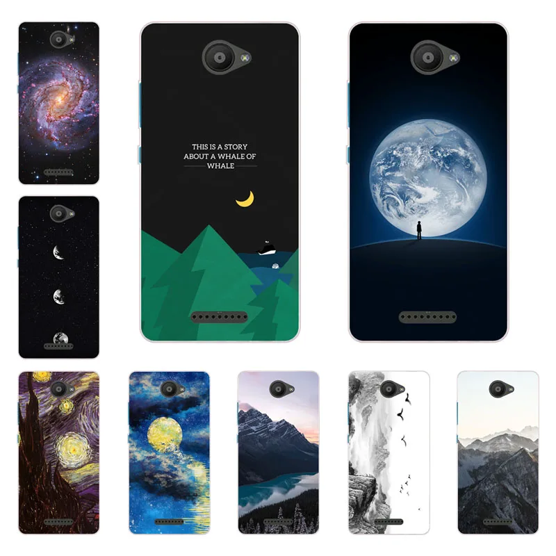 

for BQ Aquaris U lite case,Silicon Mountain peaks Painting Soft TPU Back Cover for BQ Aquaris U protect Phone shell