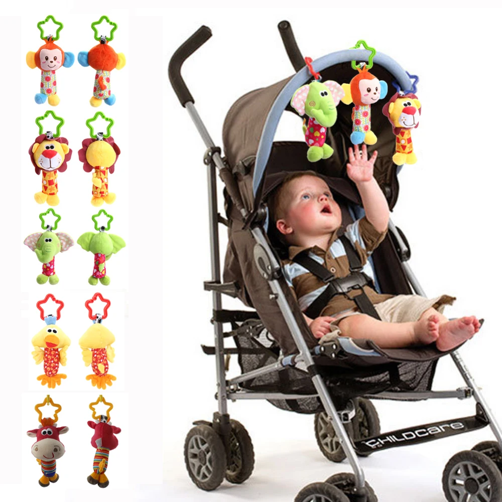 Детская коляска, висячий колокольчик, Колокольчик для новорожденных мальчиков и девочек, мягкая милая кукла с животными, развитие колокольчиков, Детские колокольчики, игрушки