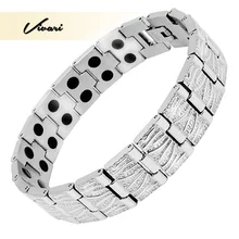 Vivari целебный классический био магнитный браслет для мужчин браслет полный магниты нержавеющая сталь энергии здоровья браслеты