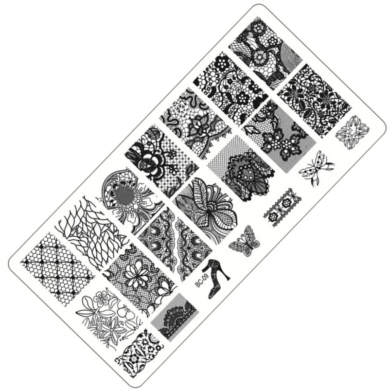 

Nail Stamping Plates Stencils for Nails Art Lace Flower Animal Pattern Templates for Gel Polish