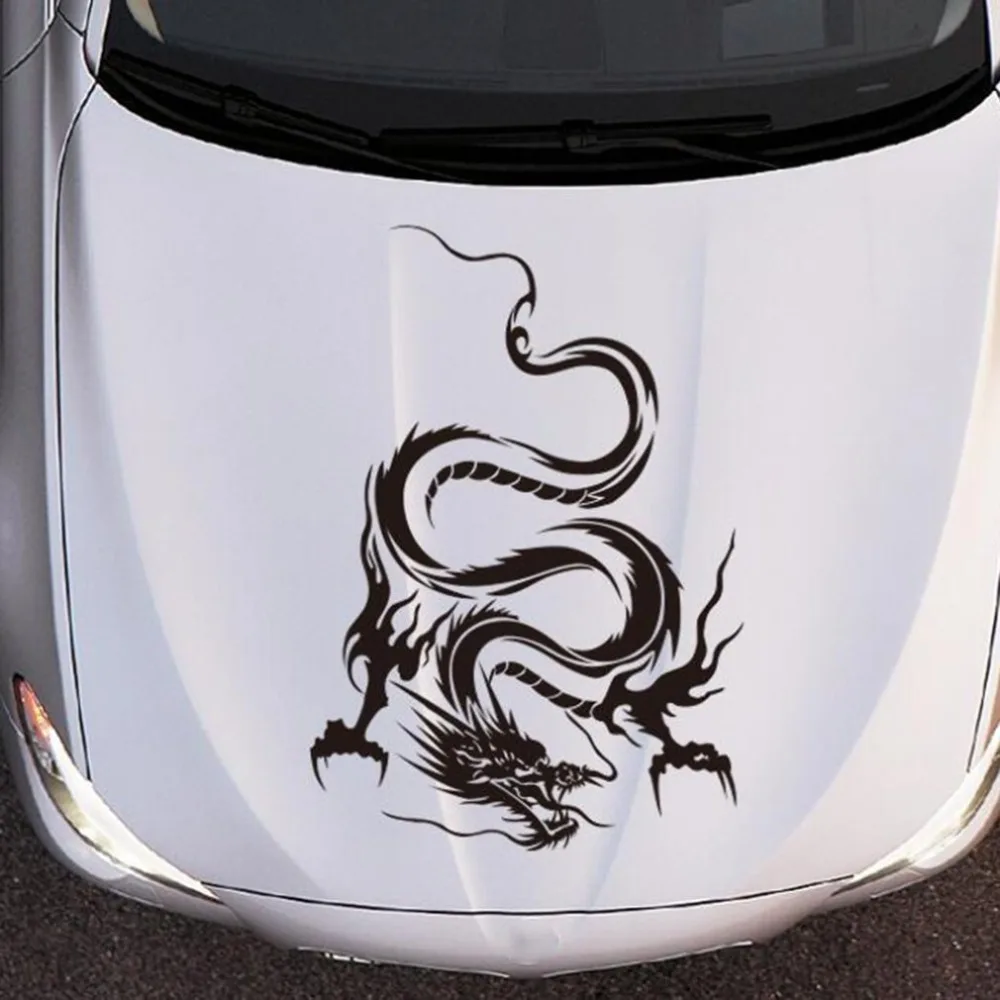 Светоотражающие мужской ремень с бляшкой драконом узор автомобильные наклейки для крышка двигателя личности Аксессуары автомобиля