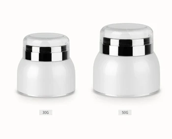 

50pcs/lot 30g 50g Acrylic cream bottle Pressure pump Empty Cosmetic moisturizing Cream box Makeup jars container