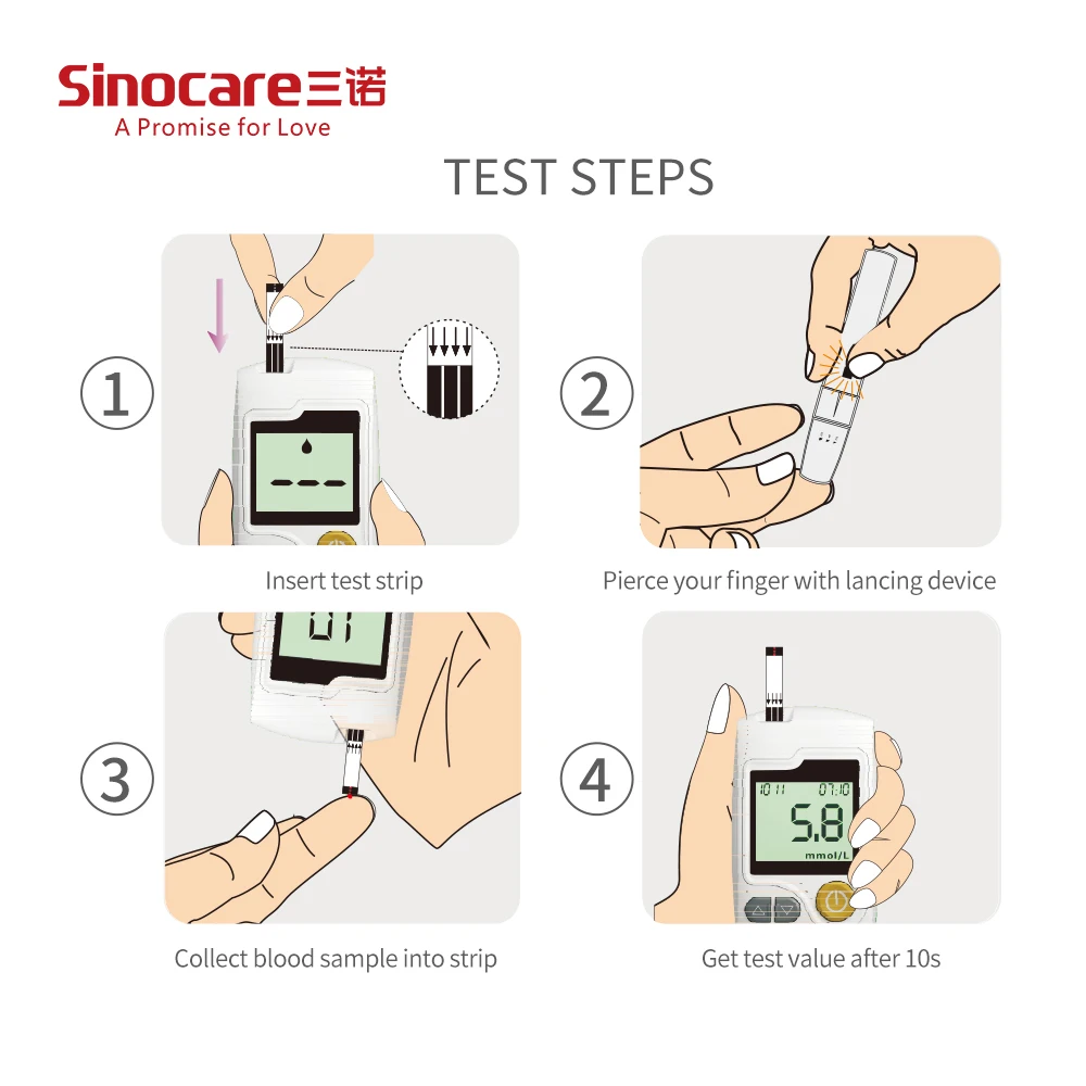 “ Engarrafada de Glicose no Sangue Apenas Diabetes 50/100/150/300/400