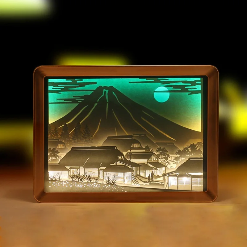 

Mount Fuji Japan USB 3D Paper Carving Lamp Laser Hollow Novelty Lighting Atmosphere LED Handcraft Night Light Gift Home Decro