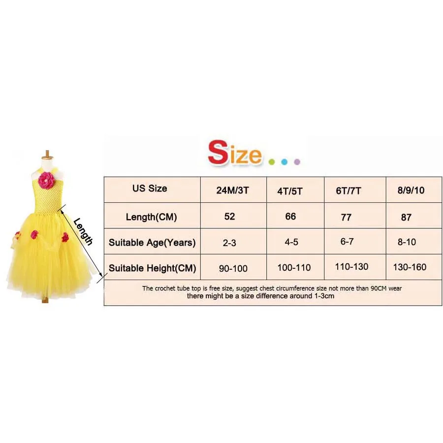 Желтое платье-пачка принцессы Белль; платье для дня рождения для девочек в стиле красавицы и чудовища; Детские костюмы для костюмированной вечеринки