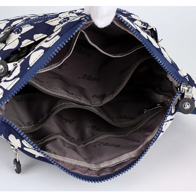 High Quality Durable Nylon Women Shoulder Bag Fashion Floral Pattern Female Handbag Multi-pockets Girls Leasure Messenger Bag 5