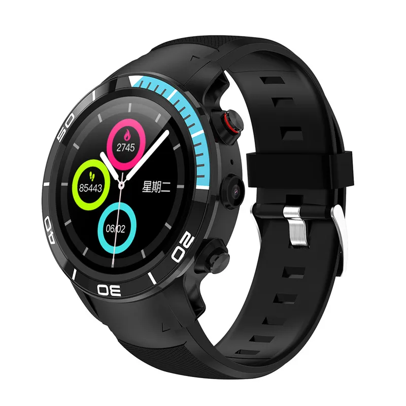 Новые смарт-часы H8 Android 7,1 Samrtwatch SIM карта монитор сердечного ритма водонепроницаемые спортивные часы для IOS Android HUAWEI телефон часы - Цвет: black blue