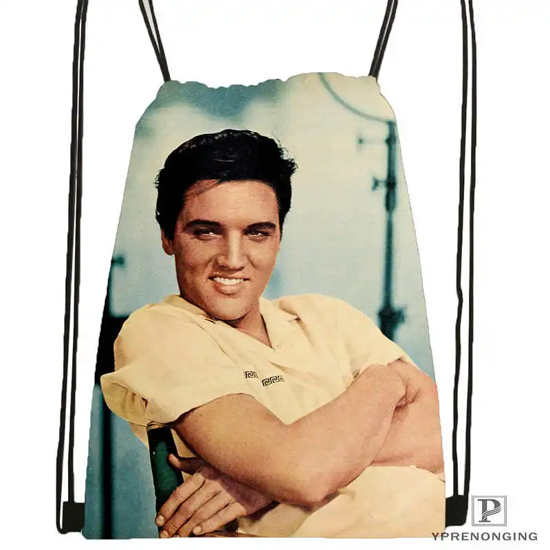 Drawstring Backpack Индивидуальная походная сумка на шнурке Elvis Presley, милый рюкзак для детей(черная спинка), 31x40 см#180531-02-33 - Цвет: Drawstring Backpack