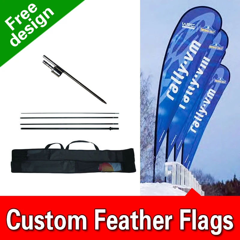 

Free Design Free Shipping Single Sided Inground Spike Teardrop Flags Banners Signs Advertising Feather Banners Custom Feather