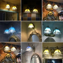 Mediterranean Retro Lamps Iron Art Mirror Wall Lamps Front Light Bathroom Make-up Desk Corridor Toilet Lamp Wall Light Luminaire american retro bathroom bathroom mirror lamp european iron mirror double iron wall light glass lamp wall lamps