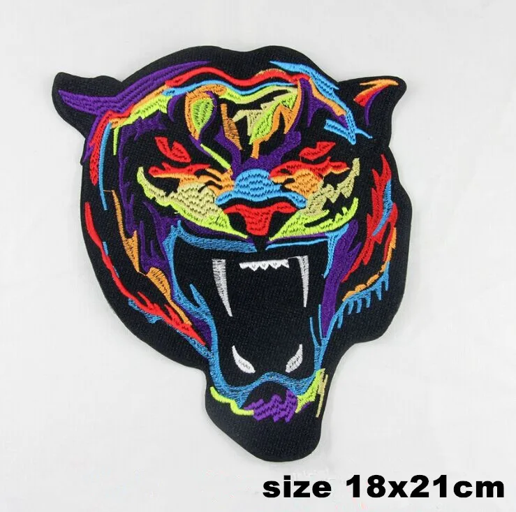 1 pcs Big Size Animal Head Embroidered Patch Badge Iron on Sew Motif Coat Tshirt Bag decor repair Applique diy | Дом и сад
