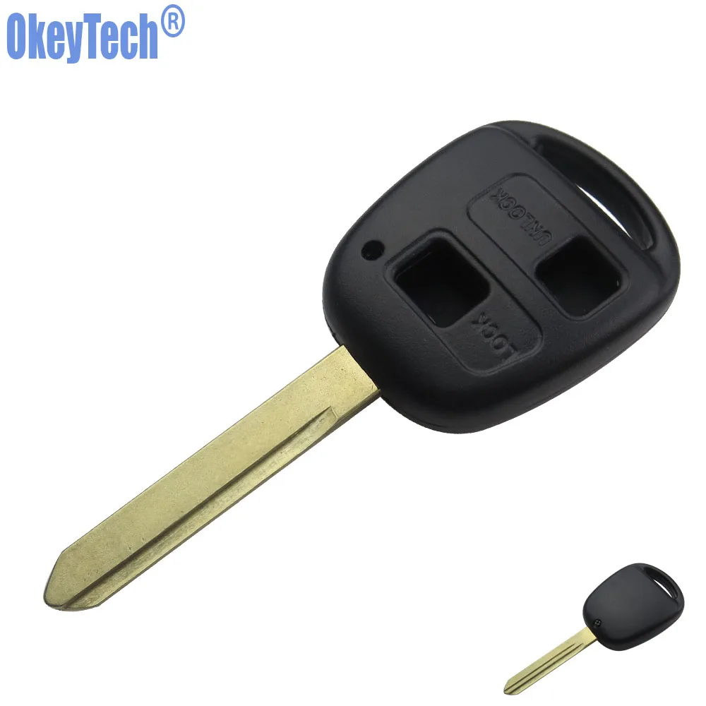 OkeyTech New Replacement Blank Car Remote Key Shell Case Fob for Toyota Avensis Yaris Auris 2 Buttons Key Cover Case TOY47 Blade