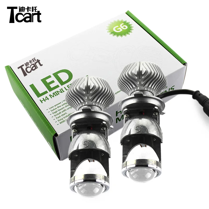 

Tcart 2PCS H4 LED Mini Bi-LED Projector Headlight Lens 60W Headlamp Retrofit Car Styling For Mazda 3 6 CX-3 CX-5 High Low Lights