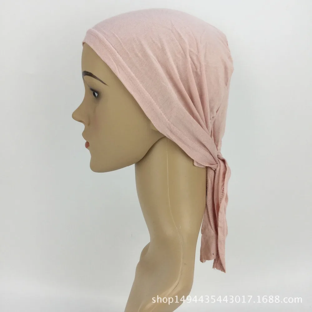 45 цветов полное покрытие Внутренняя мусульманская хлопковая хиджаб шапка мусульманская головной убор турецкий шарф мусульманский головной убор