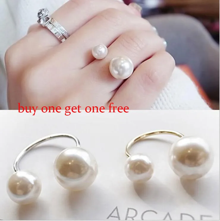 

2019 New Arrivals Hot Fashion Women's Pearl Ring Street Shoot Accessories Imitation Adjustable cuff Ring