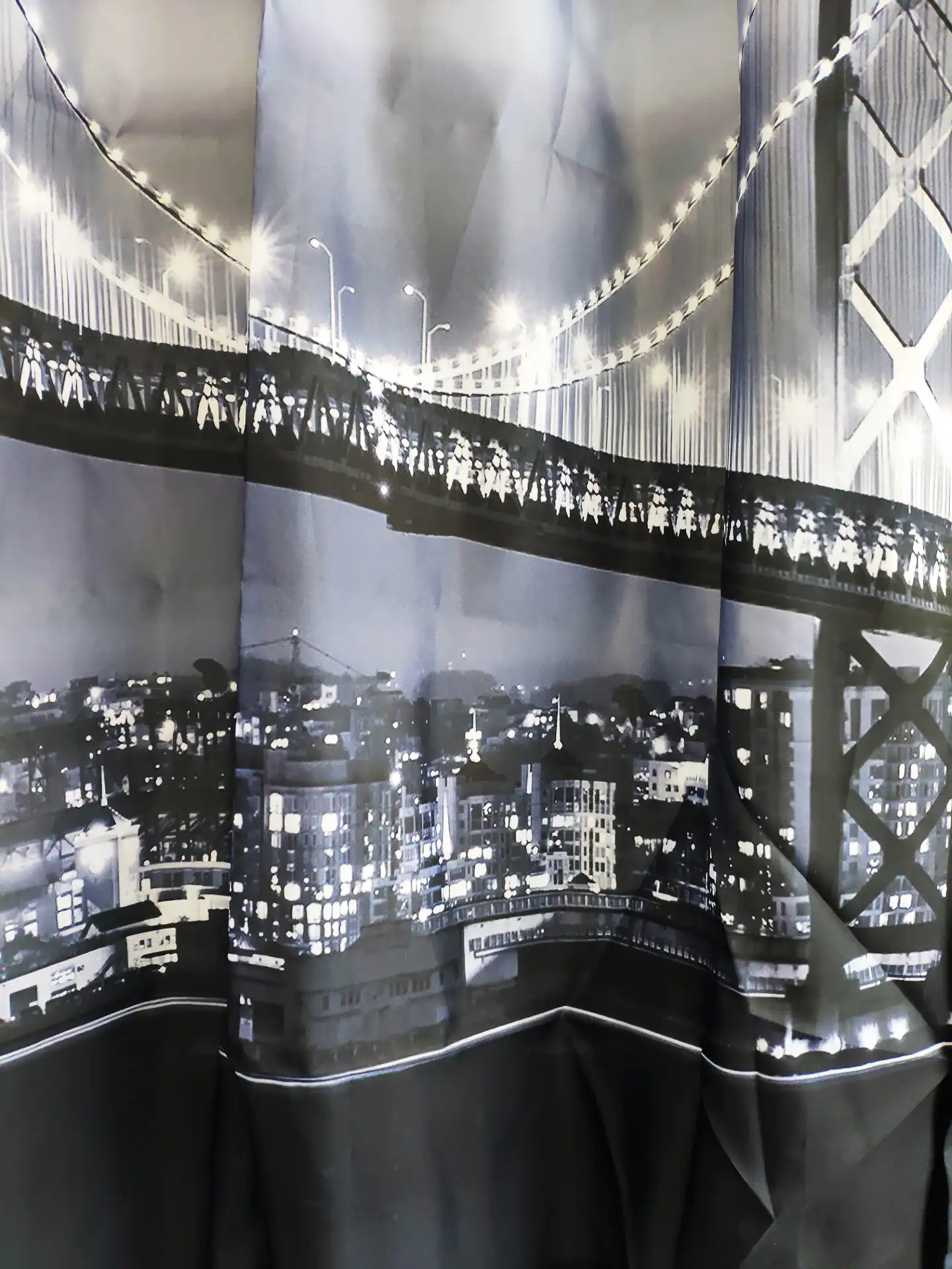 Black And White Decorations Curtains San Francisco Bay Bridge