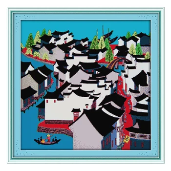 

Joy Sunday crossstitch China's Yangtze River Delta DMC14CT11CTcottonfabric livingroom dininghall restaurant home hotel painting