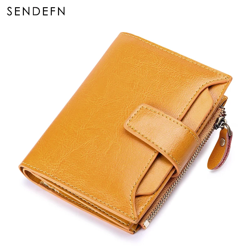 Sendefn Новый известный бренд короткие кожаные женские кошельки и кошелек карман на