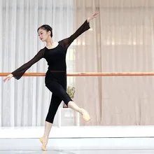 Женские топы для йоги, пилатеса размера плюс, эластичная сетчатая одежда для йоги, спортивная рубашка с длинным рукавом, блузка для тренировок и танцев, топы