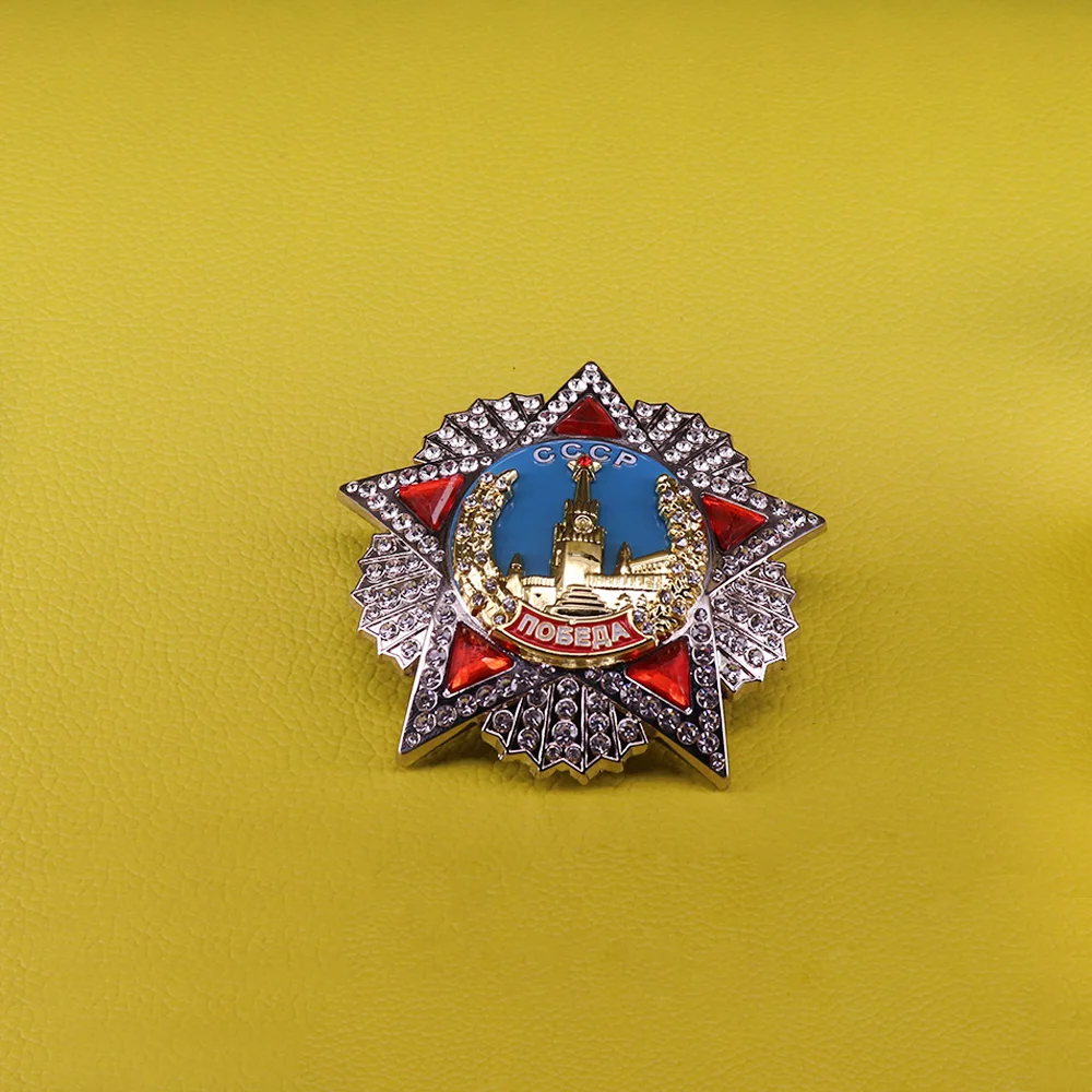Spilla Cccp Russia Ordine Della Vittoria Distintivo Premio Sovietico Urss Medaglia Replica Russia Spilla Stella Rossa Per Uomo Regalo Patriota
