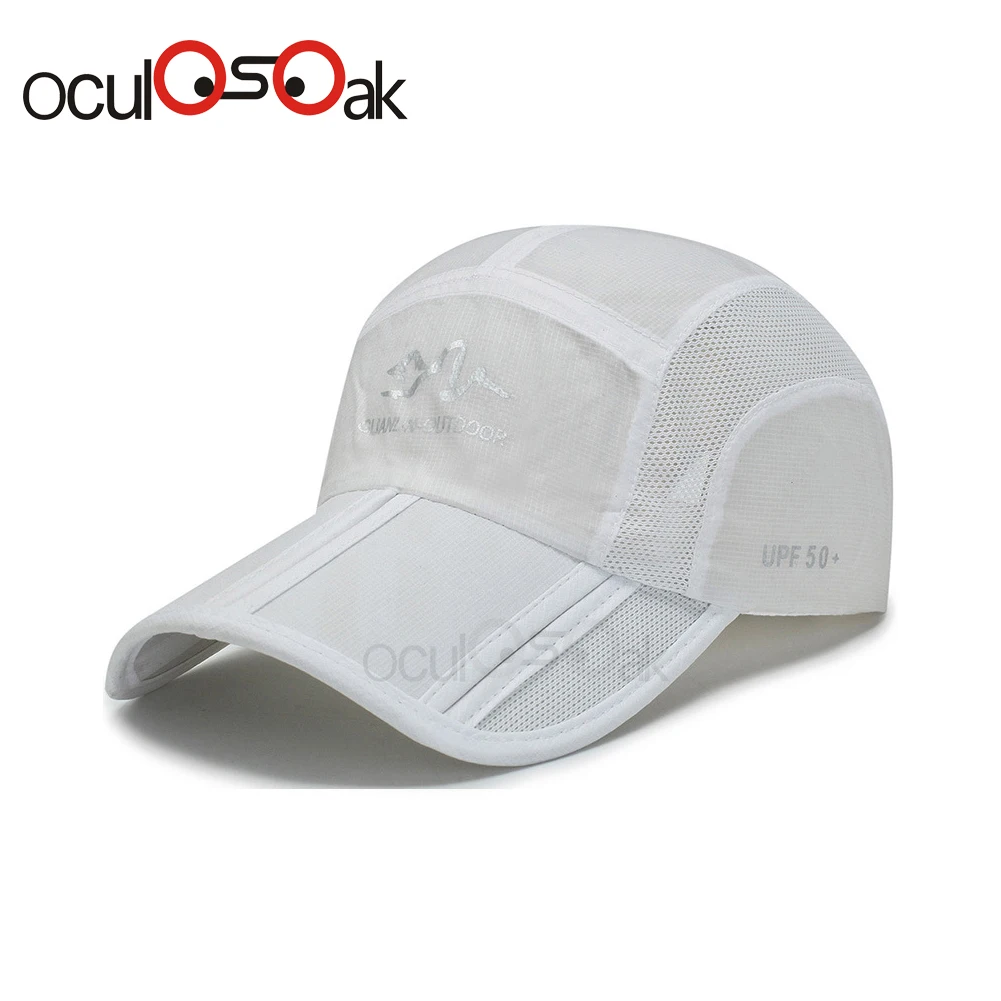 Хит, летняя Солнцезащитная шляпа, сетчатая Складная бейсбольная кепка, для спорта на открытом воздухе, альпинистские шапочки, быстросохнущая дышащая Кепка, Beisbol Chapeu - Цвет: white
