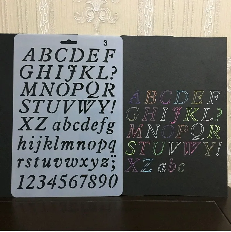 Clear Silicone Craft 5cm Alphabet Dies Mandala Letters Stencils For