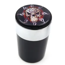 Gzhengtong пепельница для автомобиля с черепом и дьяволом, держатель для сигарет, табак, портативная Автомобильная интерьерная декорация, светодиодный светильник