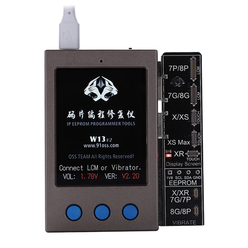 

LCD Screen EEPROM Programmer Photosensitive Data Read Write Vibrate Code Read Write Programmer for iPhone XR/XS/XS MAX/X/8/8P