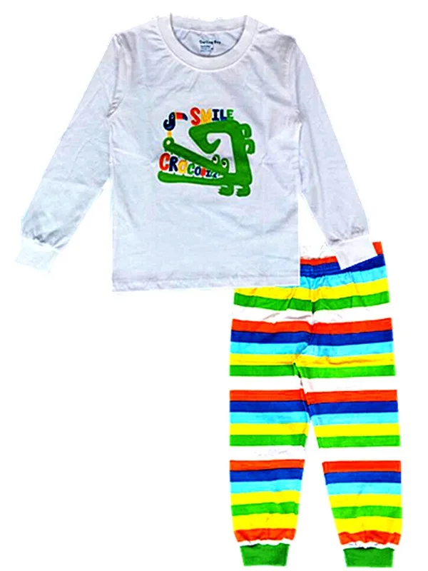 Dino Boys Sleepwear Suits 100% Cotton Long Children Clothes Sets Motor T-Shirts Pants 2-Pieces Sets Kid Pyjamas 2 3 4 5 6 7 Year pajama sets cheap