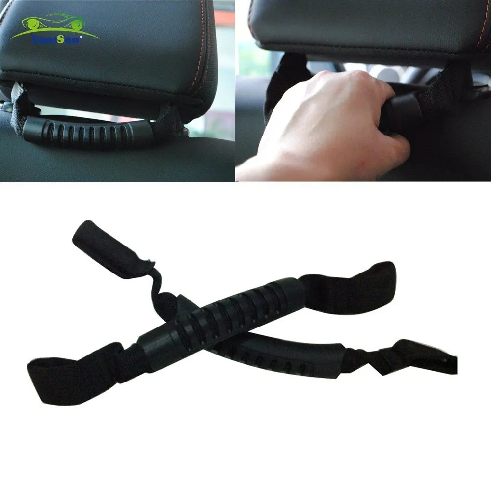 Pair J183B front seat headrest handle Rear Seat grave Black Handle for Jeep Wrangler JK TJ 4X4WD