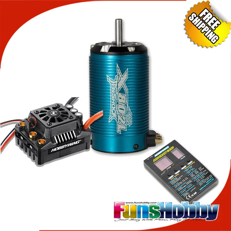 

Tenshock X802LV2 6 Pole Micro Brushless DC Motor &Hobbywing EZRUN Max8 V3 150A ESC Waterproof Speed ControllerCod.X802lV2+Max8